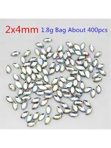 Laser Transparent AB Special-shaped Marquise Diamonds, Turtle Pattern Faceted Colored Rhinestones, Handmade DIY Decoration Materials