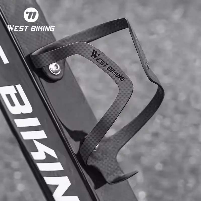 WEST BIKING Ultralight Carbon Fiber Adjustable Water Bottle Cage Mtb Bicycle Accessory for Mountain Cycling Water Bottle Cage