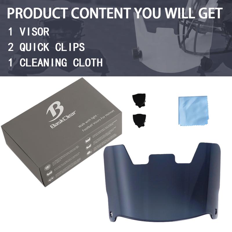 Clear Football Visor,Football Visors for Helmet,Football Helmet Visor Fits Adult & Youth Football Helmets, Anti-Fog, Scratch Resistant Clear Visor Football Face Shield