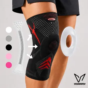 Compression Knee Sleeve, Silicone Patella Support, Spring Stabilizers Knee Brace, Non-Slip Breathable Support, Multi-Color for Running, Basketball, Gym, Workout, Sports Knee Sleeve