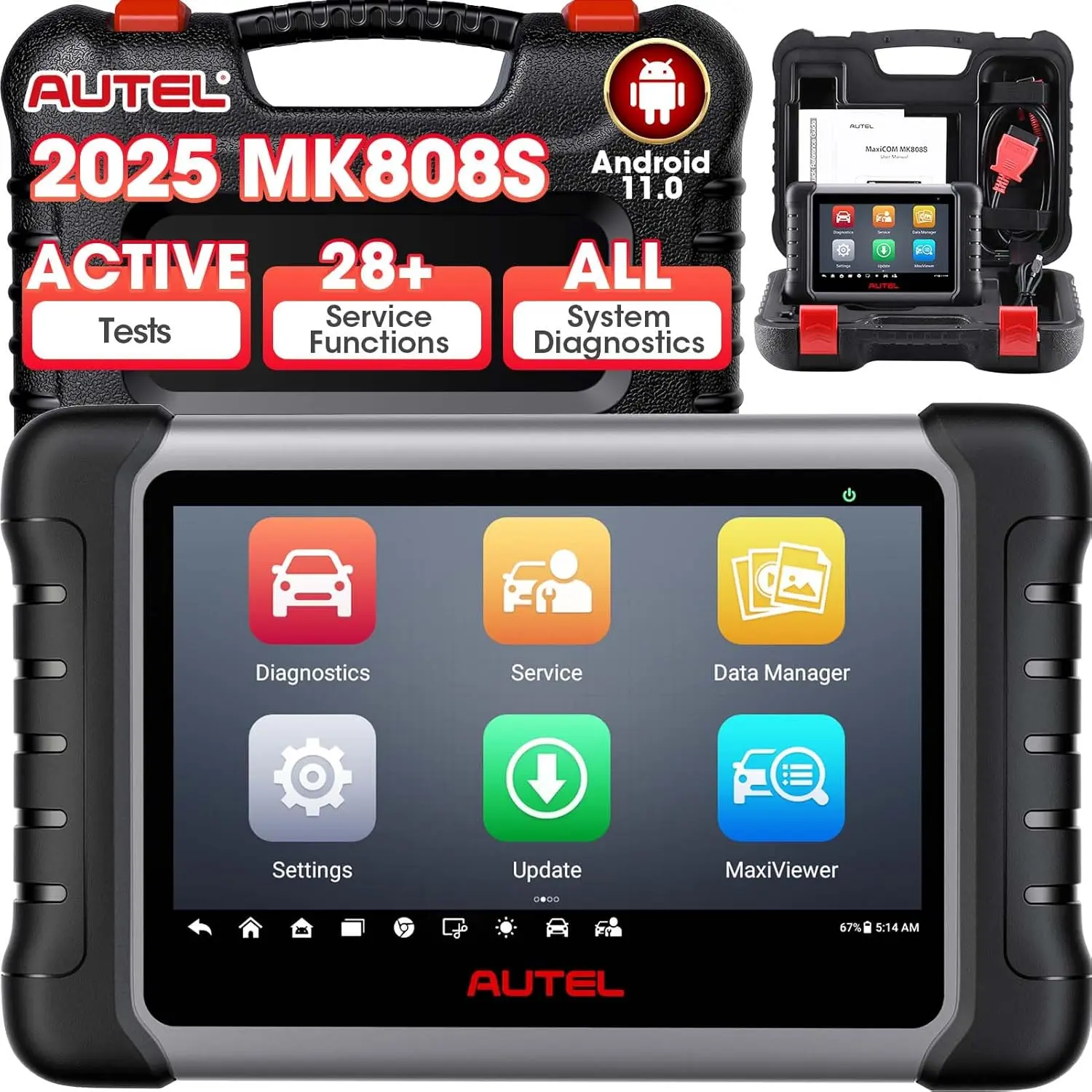 [SummerFinds]Autel Scanner MaxiCOM MK808S: 2026 Bidirectional Tool, obd2 Scanner fca autoauth Vehicle Diagnostic fathersdaygift, Digital Automotive Tester, Automotive Tools