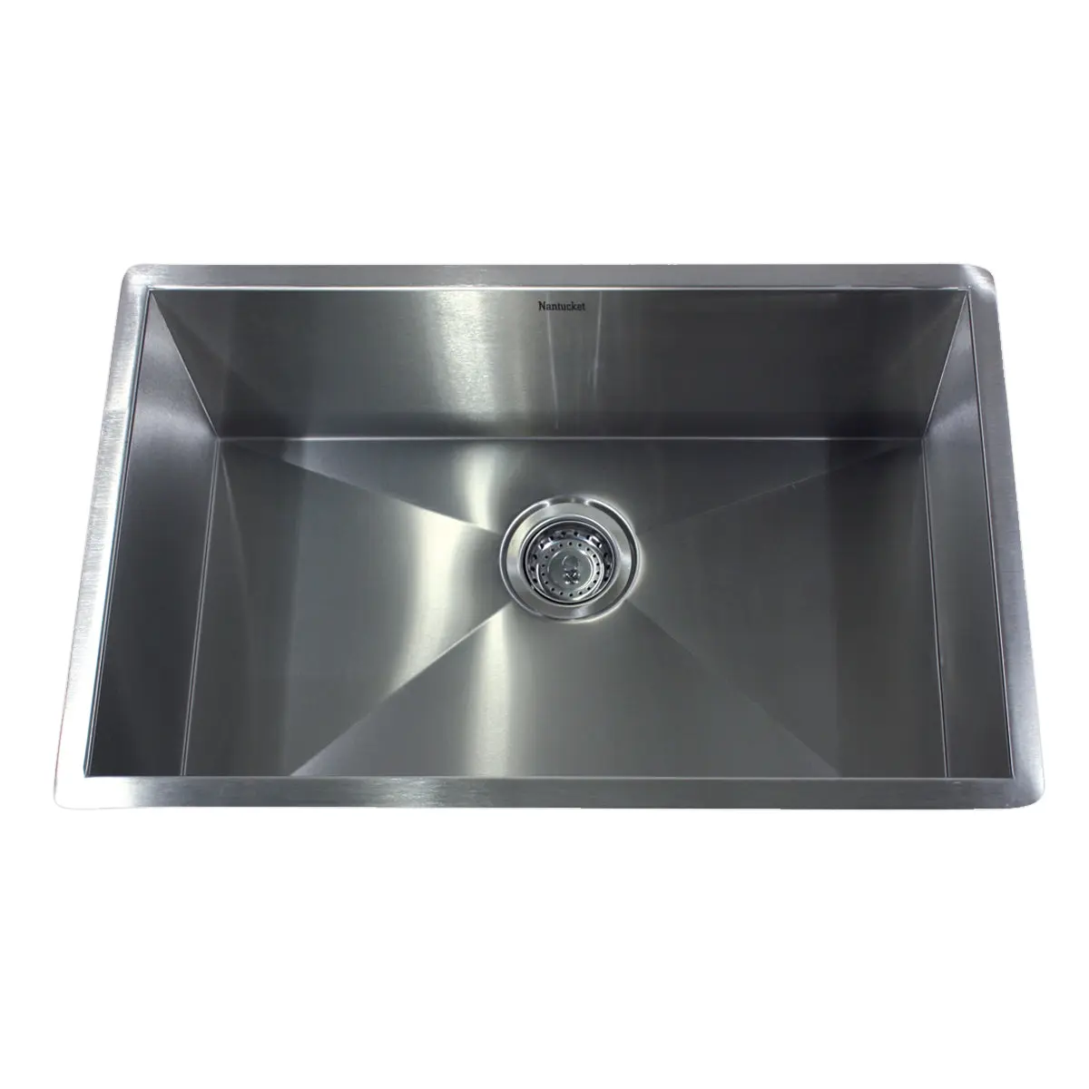 Nantucket Sinks ZR2818-8-16 28" Pro Series Large Single Bowl Undermount Zero Radius Stainless Steel Kitchen Sink