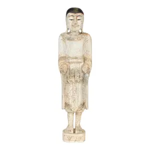 Vintage Chinese Wooden Standing Monk