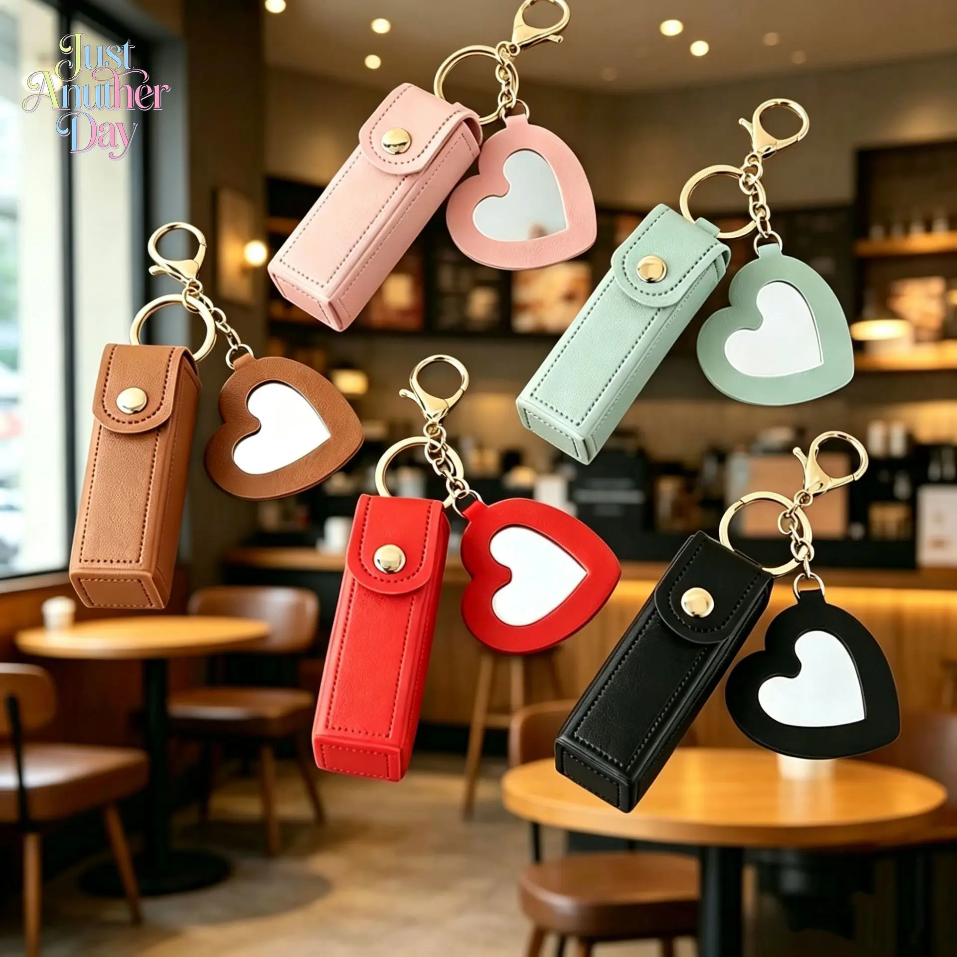 5-Pack PU Leather Chapstick Holder Keychain with Mirror, Lip Balm Organizer & Travel Makeup Storage Case, Ideal Camping & Hiking Accessory, Perfect Mother’s Day & Class of 2026 Graduation Gift for Women