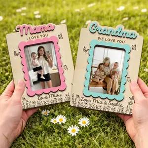 Love you Photo Magnet Gifts for Mother's Day, Personalized Wooden Photo Frame, Gift for Mom, Fridge Magnet, Birthday Gift