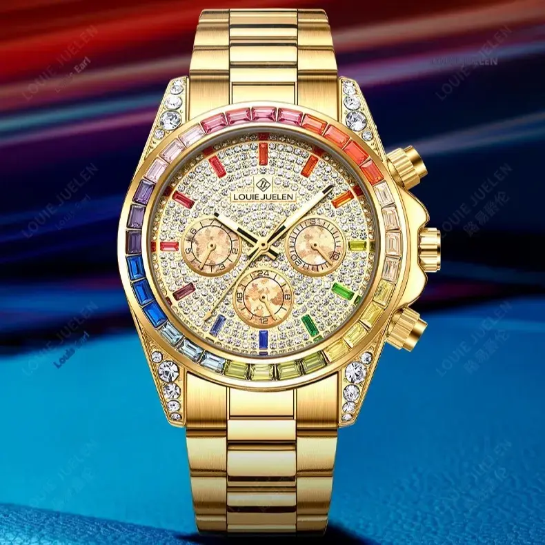 xiaoyutime　ens Swiss-Crafted Luxury Automatic Watch –  Series: 42mm Vibrant Diamond Bezel & Diamond Dial |   Exquisite Grandeur. |   Triple-Shield Technology |   Rugged Elegance for Boardrooms, Adventures & Elite Soirées |   Your Ultimate Signature Stat