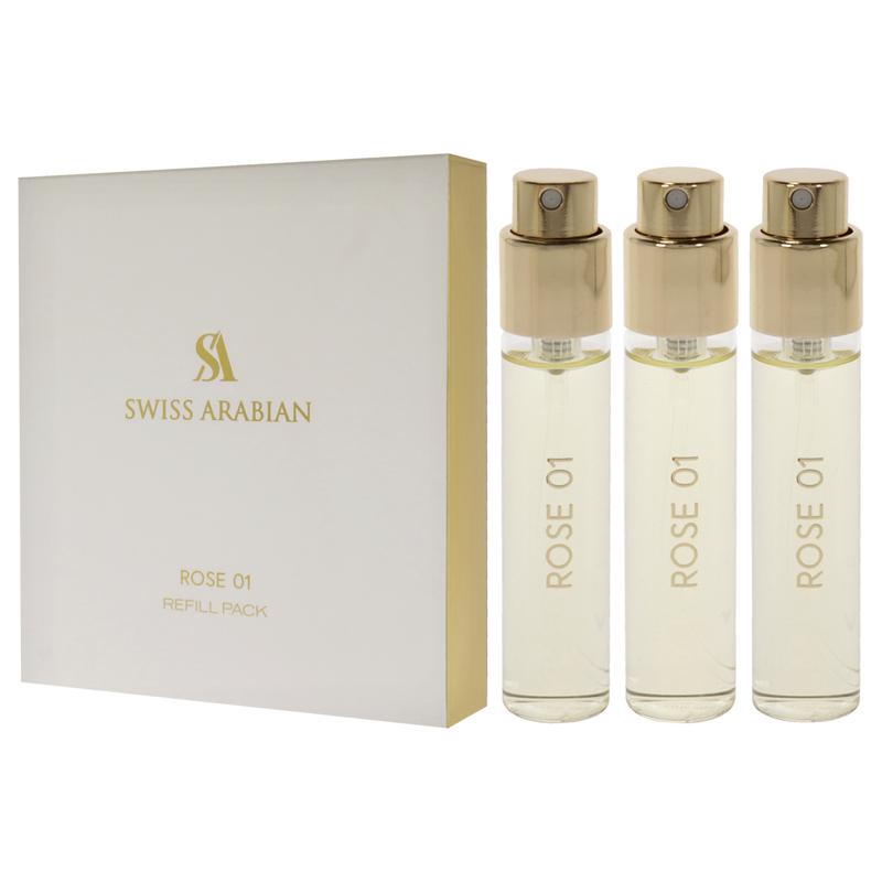 Rose 01 by Swiss Arabian for Unisex - 3 Pc Mini Gift Set 3 x 1oz EDP Spray (Refill)
