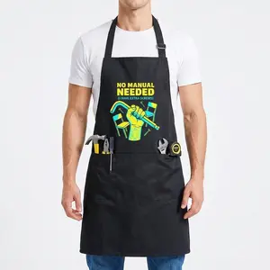NO MANUAL NEEDED Apron with Pockets, dirt resistant apron, Water Proof , Adjustable,Unique Prints, Gifts for Dad From Kids, Birthday Fathers Day Gifts, Funny Gifts
