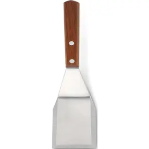 Homi Styles Small Metal Cookie/Brownie Spatula With Merbau Handle | Mini 2.5-Inch Stainless Steel Turner With Beveled Edges