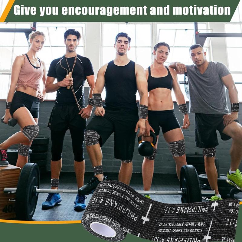 24 Packs Christian Athletic Tape 2 Inch x 15 Feet - Cross Bible Verse Self-Adhesive Sports Tape for Wrist, Ankle, Baseball, Soccer, Gymnastics, Training, First Aid and Injury Support