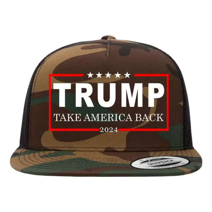 Donald Trump 2024 Take America Back USA United States of America Flat Bill Trucker Hat