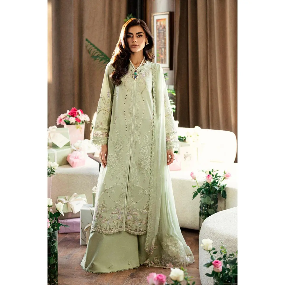Qalamkar - CS-04 Erza 3 Piece Embroidered Lawn