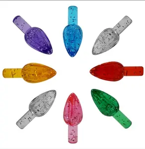 Ceramic Christmas Tree Replacement Lights, Medium Twist Light Ornaments, Multi Colors with Glitter | 144 Piece Pack