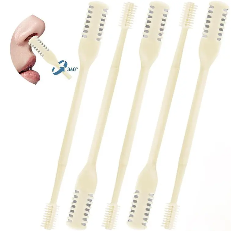 【DealsForYouDays】 5-Piece Upgraded Portable Nose Hair Trimmer Set, 360° Rotating Double-Sided Remover for Men & Women, Travel-Friendly with Cleaning Brush, Ideal Gift, Hair Removal Solution