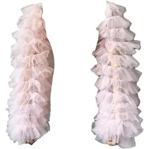 Bridal Sleeves Detachable Tulle Long Puff Bubble Sleeves with 2 Elastic Bands