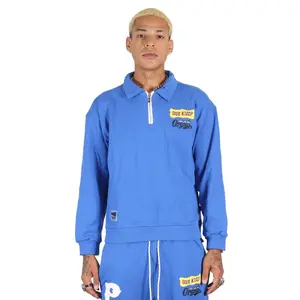 MOBI Men's premium french terry fleece top with collard & quarter zipper.