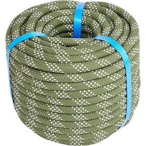 3/8 Inch 120ft Double Braided Polyester Heavy Duty Arborist Rope, Multipurpose Nylon Rope for Anchor, Tree Work, Cargo, Pulling, Sailing (Army Green)