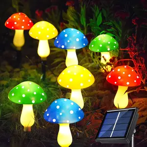 8-Piece Solar Mushroom Garden Lights, Ip65 Waterproof, 8 Lighting Modes, Outdoor Pathway & Yard Decor, Garden Decorative Lighting, Ideal for Camping, Gardening, Festivals, Solar Pathway Lamp