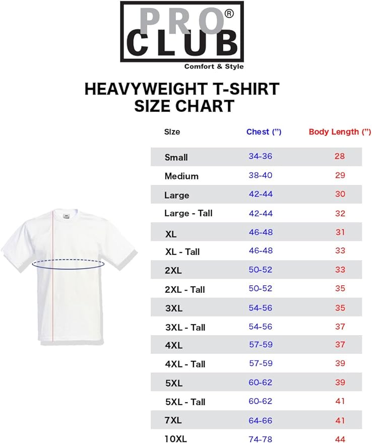 Pro Club 3 Shirts  Men's Heavyweight Short Sleeve T-Shirt Cotton Streetwear Vintage Shirts Round Neck Casual Wear