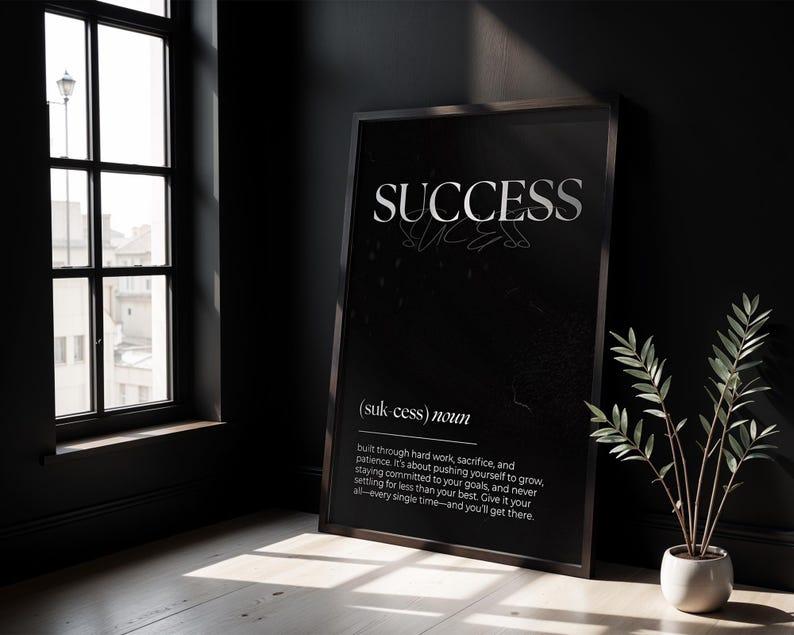 Set of 3 Motivational Wall Definition Art Prints for Men – Masculine Gym Decor, Office Prints