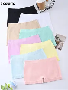 Teen Girls Seamless Boyshorts Underwear, Youth Underwear, No Show Underpants, Zero Feel Safety Panties for Dresses, Ages 7-14, Comfortable Fit