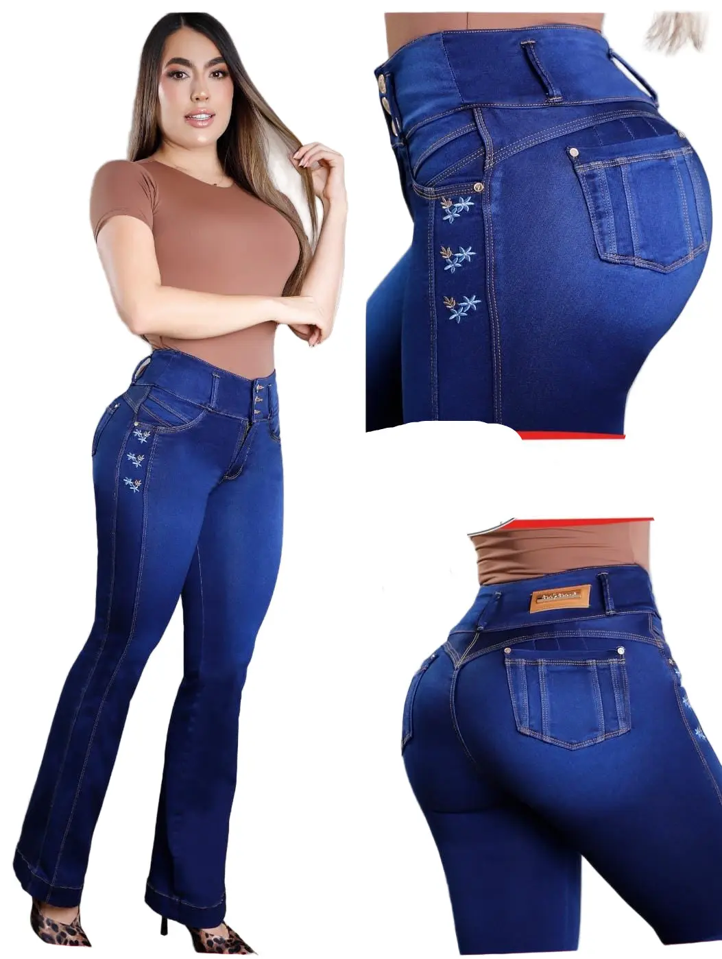 Colombian Flared Jean's Bon Bon Up 8327 butt lifter high waist control