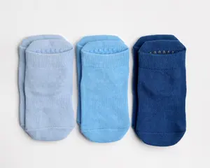 Stay-On Toddler Grip Socks - Non-Slip Ankle Socks with Silicone Grip, Shark Tank Featured, Chaney