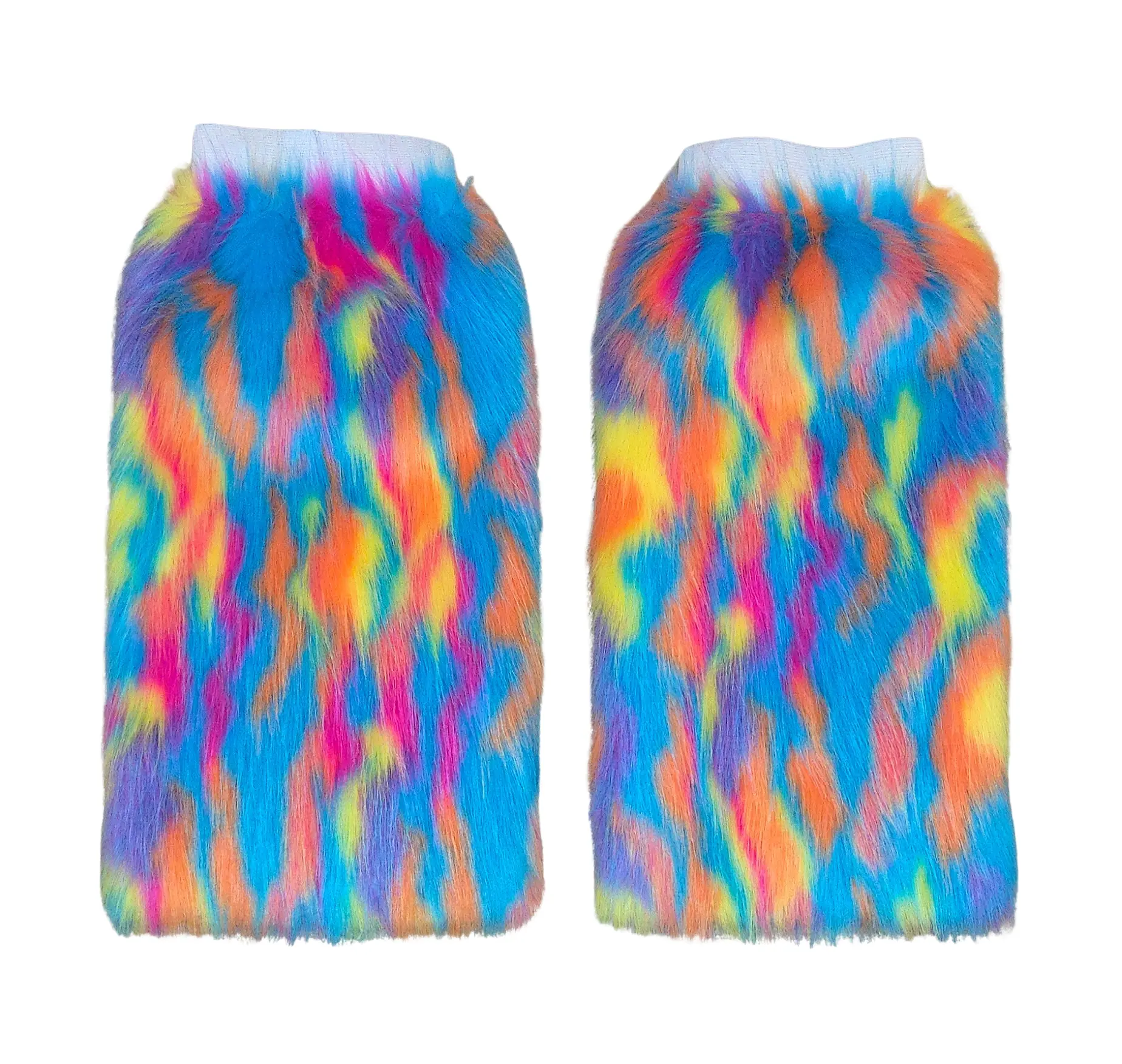 Blue Rainbow Fluffy Leg Warmers/Boot Covers for Women - Womenswear, Clothing Blue Rainbow Fluffy Leg Warmers/Boot Covers for Women - Womenswear, Clothing
