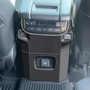 Compatibility WIth Toyota Grand Highlander 2024 2025 Car Rear Air Condition Vent Outlet Cover Trim Rear Defense Kick Outlet ABS Accessories(Carbon Fiber)