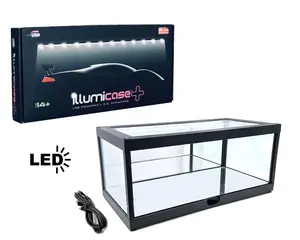 Illumicase Plus 14 Inch Plastic Display Case with LED Lighting and Mirror