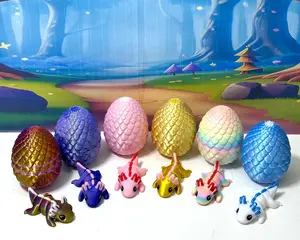 6pcs 3D Printed Mini Axolotl and Egg, Articulated Mini Axolotl Fidget Toy, Colorful Tiny Animal Toy, Executive Desk Toy, Home Decor MA001-6X