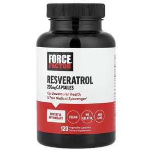 Force Factor Resveratrol, 200 mg, 120 Vegetable Capsules