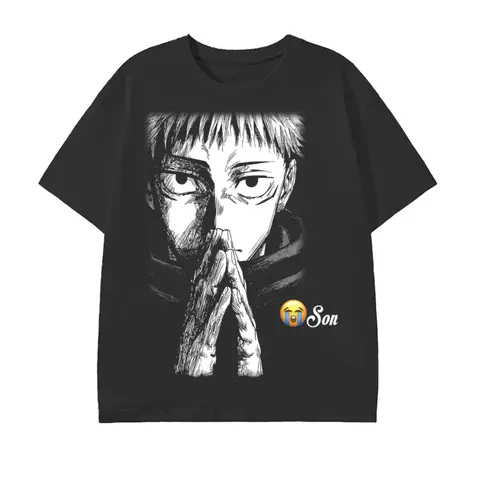 Itadori Cryin Son T-Shirt, Jujutsu Kaisen Anime Tee, Gifts Shirt, Unisex Vintage Graphic Tees Gothic Grunge Y2k Emo Scene Amity Affliction Style Clothes Men Women Streetwear