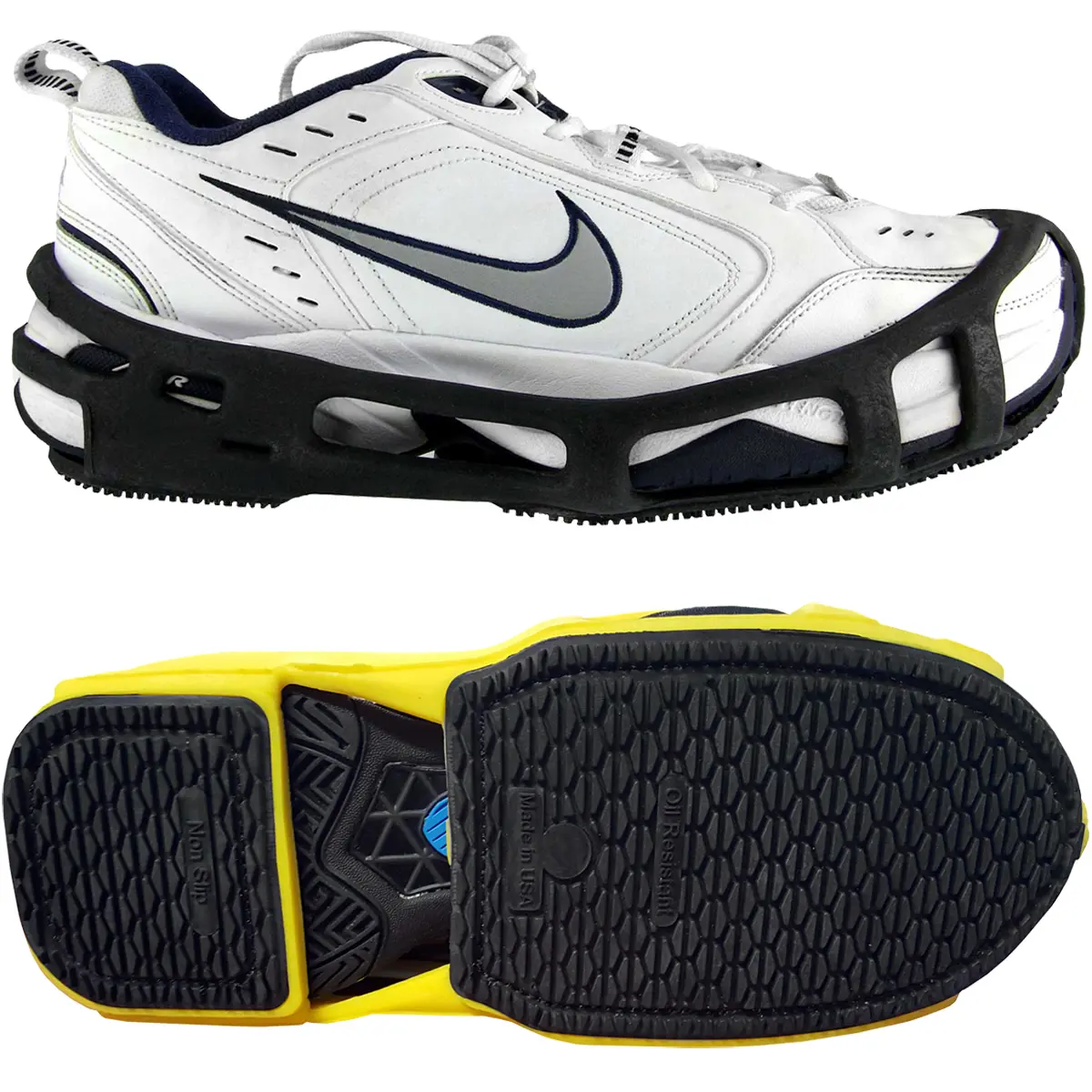 STABIL Removable Anti-Slip Traction Grippers - Lightweight Shoe Sole Protector for Men's Indoor Work Safety Footwear, Restaurant Floor Grip, Water-Safe Traction, Job Safety Accessory with Proprietary Tread and Sole Compound