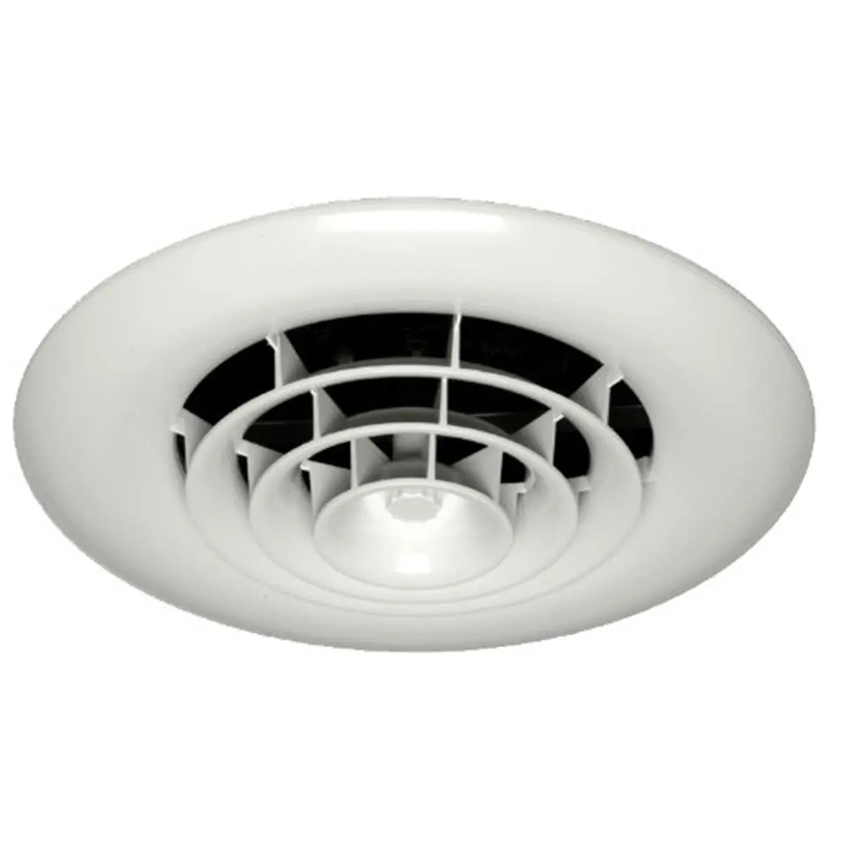 212 MAIN White Round Ceiling Diffuser - 8-7-6 in. Reducing Boot, Rotary Damper, Paintable Indoor Use Decor Household Appliance Part with Camo & Custom Graphics (Stone Finish Option)