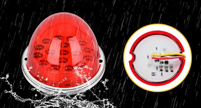 Nilight Watermelon Light 17 LED Triple Function 2PCS Red Lens Stainless Steel Bezel Marker Clearance Strobe Brake Lights 4 Plug IP68 Waterproof for Trailer Truck Pickup Camper RV ATV UTV Boat