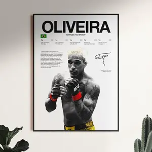 Charles Oliveira Champion Poster, Brazilian Fighter Art Print, Lightweight Decor Gift (Frame Not Included)