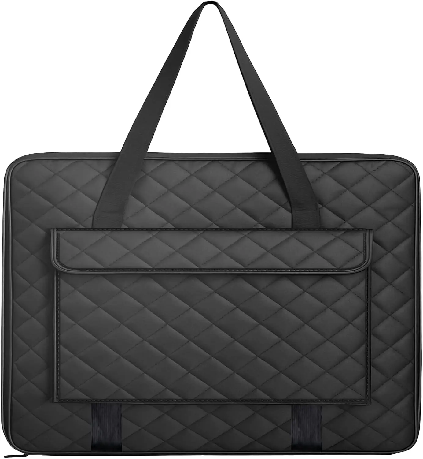 24x36 Quilting Portfolio Bag, Lightweight Black Art Canvas Portfolio Case, Portable Storage Case for Posters, Artwork, Drawing and Sketching Boards