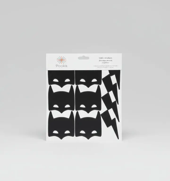 Superhero Reusable Wall Decal - Black (20 Pcs)