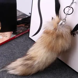 Faux Fox tail keychain or purse accessory