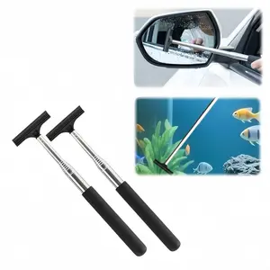 Multifunctional Retractable Car Rearview Mirror Wiper Tool - Portable Windshield & Window Glass Cleaning Brush with Long Handle