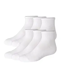 Hanes Pure Comfort Girls' Organic Cotton Ankle Socks 6-pairs Underwear Multi Pack Comfortable Fit Soft Stretch Fabric Breathable Ppcak6