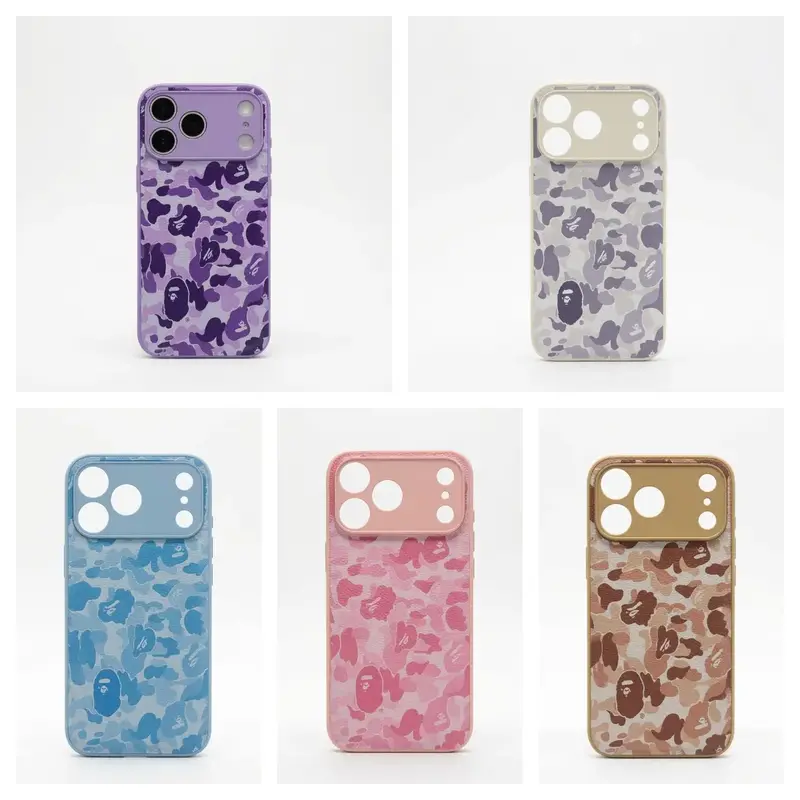 BAPE Ape Head Protective Smartphone Casing - Durable, Shockproof, Glossy Impact Guard with Rubber Liner for iPhone 11-17 Pro Max/Plus, iPhone 16 Plus, Samsung Galaxy S23-25 Devices, Phone Accessories for Streetwear Fans