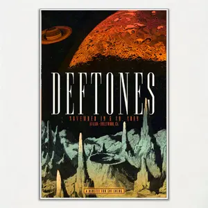 Deftones Tour Inspired Poster, Vintage Retro Alternative Metal Wall Art, Fan Gift