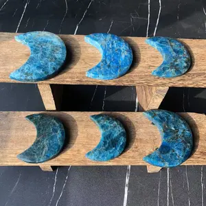 Natural Crystal Blue Apatite Moon Collection