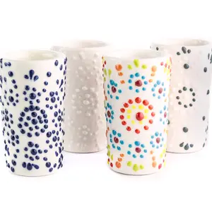 Talavera Shot Glasses - Set of 4 - 2 Oz (Mandala)