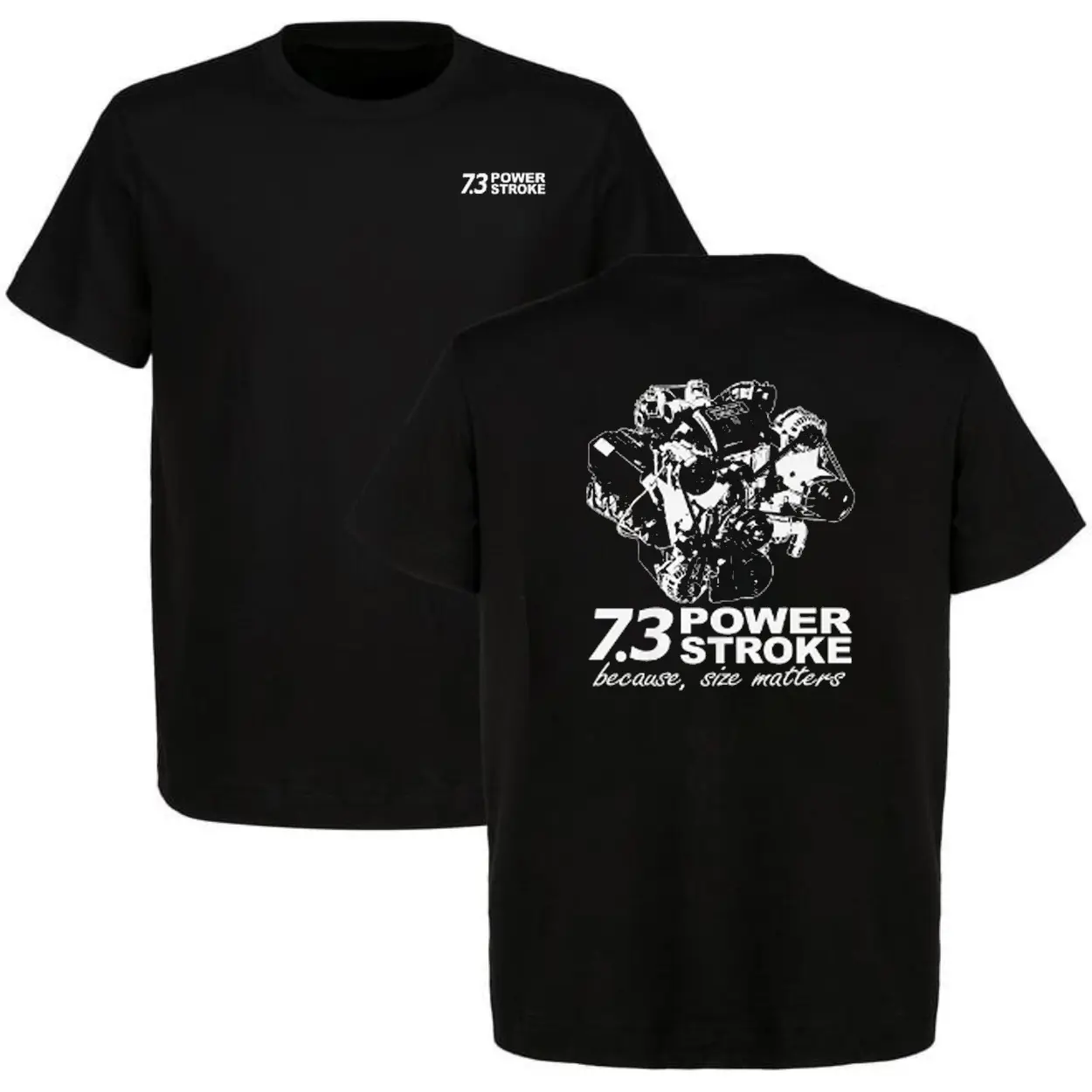 7.3 Power 2-Sided Shirt Car Parts Shirt 90s Styled Ford Shirt Mens Cotton