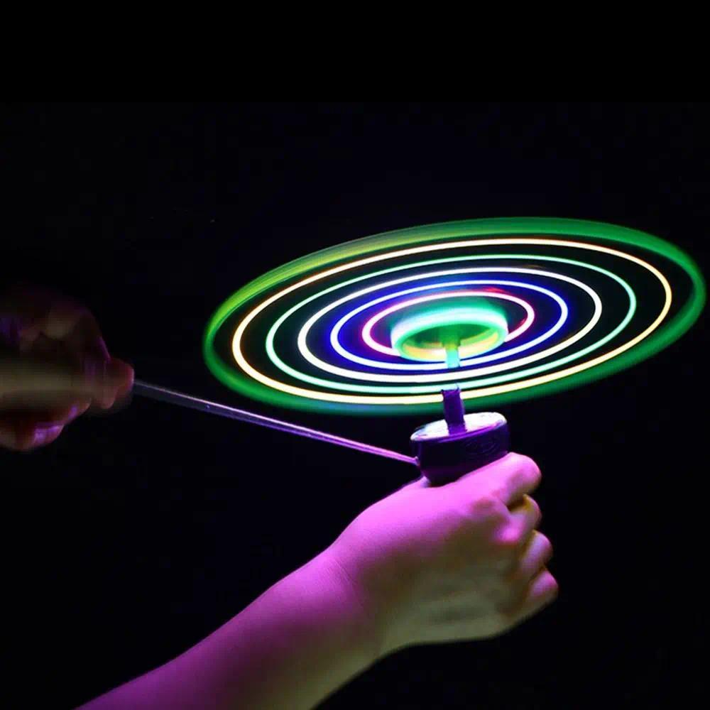 Kids Luminous Flying Disc Propeller Toys LED Lighting Pull String Flying UFO Toy Spinning Top Outdoor Game Sports Toy Gift #RRB