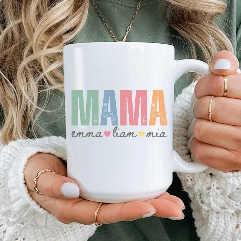 Custom Mama Mug With Kids Names, Personalized Mom Mug with Names, Mother's Day Gift 2026, Mommy Coffee Mug, Custom Mug Gift For Mom Birthday
