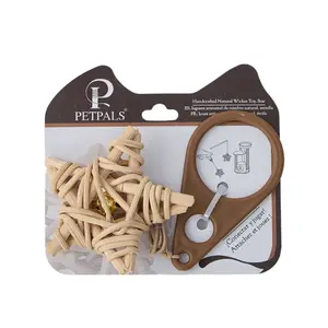 Rattan Cat Toy with Bell – Interactive Eco-Friendly Globe and Star Toys